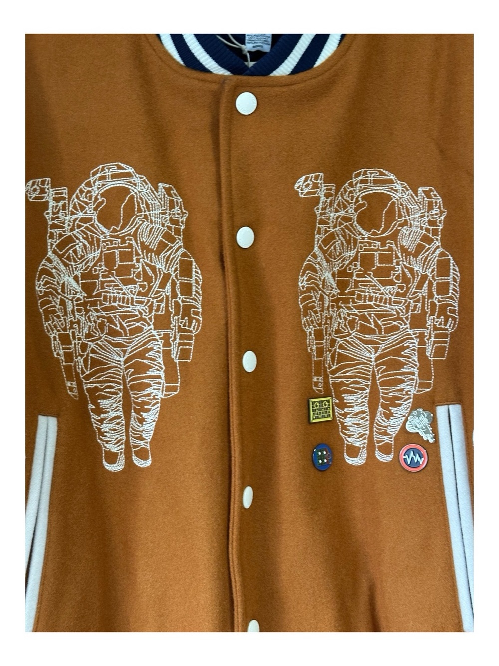 NWT Billionaires Boys Club BBC Varsity Jacket Sudan Brown Astral Multicolor SZ:M - Picture 5 of 15